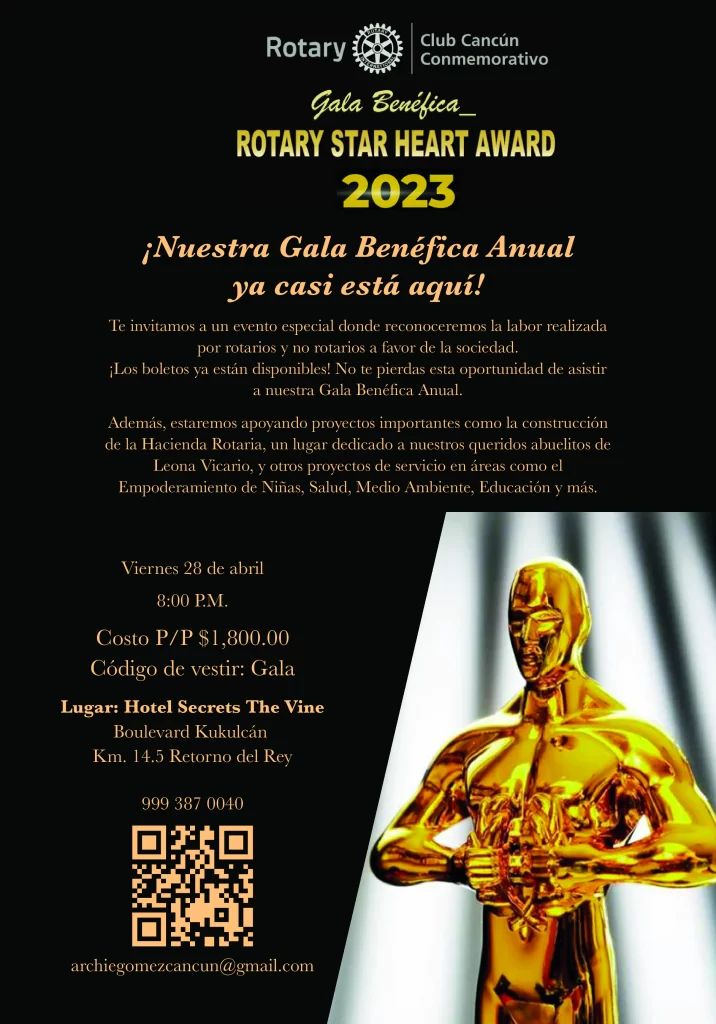 Poster Gala Benéfica Rotary Star Heart Award 2023